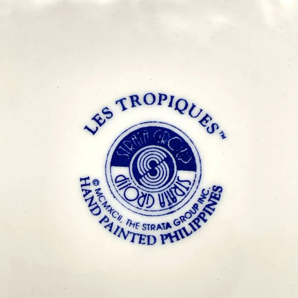 Les Tropiques by Strata Group Shallow Serving Bowl Hand Painted *Paint Chip